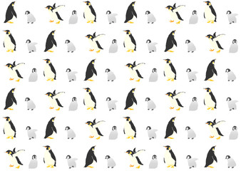 Naklejka na ściany i meble pattern of a penguin parent and child