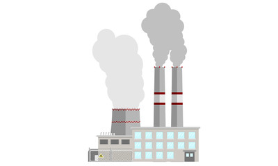 Thermal power station. Flat style vector illustration.
