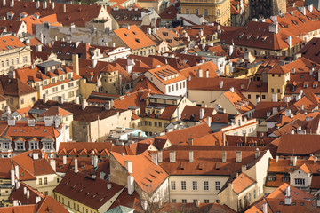 Fototapeta na wymiar Aerial view of the traditional old town of Prague, Czech Republic