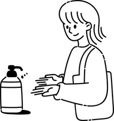 消毒 イラスト 女性