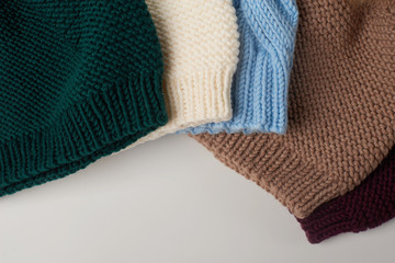 knitted wool hat isolated on white background