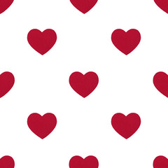 Seamless pattern of red hearts. Love concept. Design for packaging and backgrounds.