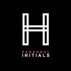 Capital letter H. Created from interwoven white stripes with shadows on a black background. Template for creating logo, emblems, monograms, personal initials, corporate identity. Vector