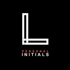 Capital letter L. Created from interwoven white stripes with shadows on a black background. Template for creating logo, emblems, monograms, personal initials, corporate identity. Vector