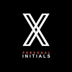 Capital letter X. Created from interwoven white stripes with shadows on a black background. Template for creating logo, emblems, monograms, personal initials, corporate identity. Vector