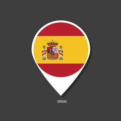 Obraz premium Spain flag Vector marker with flags.