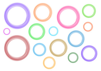 Abstract color brush circles - vector graphic