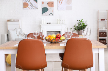 Interior of modern dining room