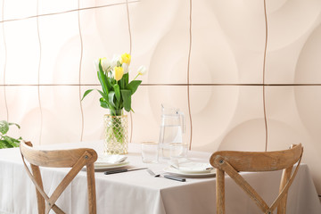 Interior of modern dining room