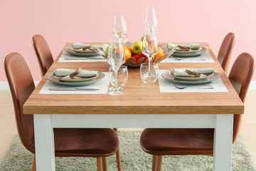 Interior of modern dining room