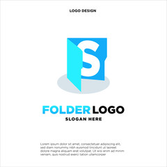 simple and clean illustration logo design initial S chart folder.