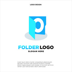 simple and clean illustration logo design initial O chart folder.
