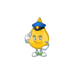 A dedicated Police officer of gold hair serum mascot design style