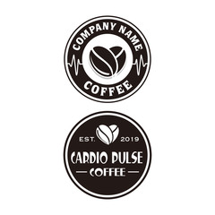 Coffee logo emblem, Coffee for heart logo