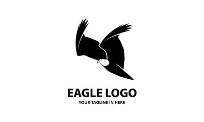 Obraz premium silhouette A simple eagle, suitable for business symbols or logos 