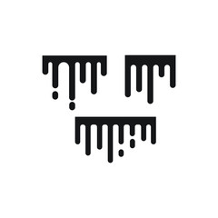 Black melt drips icon design isolated on white background