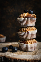 Muffins with blueberries and shtreisel. Simple and comfortable food