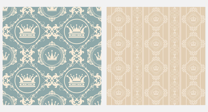 Background seamless pattern. Royal style. Vector illustration.