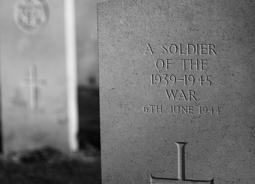 Bayeux, France - March 2013: British World War Two War Grave - Unknown Soldier Killed On D-Day