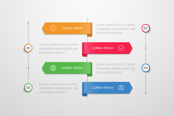 Vector Infographic design with icons and 4 options or steps. Can be used for presentations banner, workflow layout, process diagram, flow chart. Vector illustration.