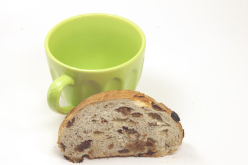 colazione con ciambella pane con uvetta uva