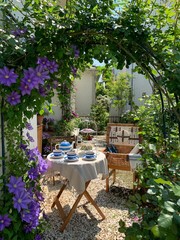 Tea time in the Clematis garden