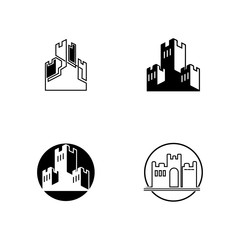simple ilustration  castle ,Palace icon  editable logo design