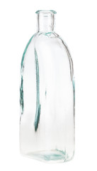 empty transparent flask isolated on white background