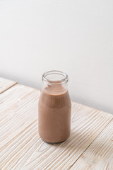 fresh chocolate milk in bottle