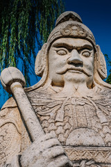 Sculpture of a warrior in the tomb of the emperor of China