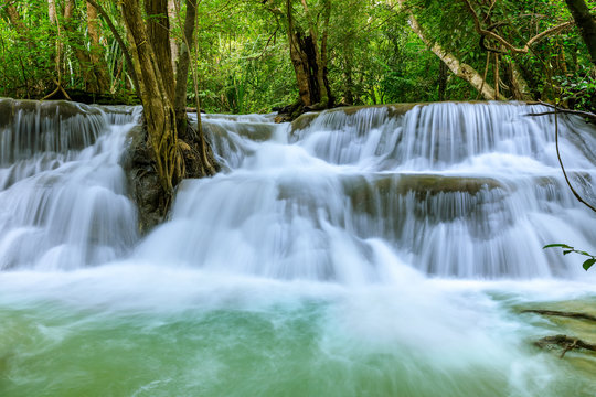 Huai Mae Khamin Waterfall level 7, Khuean Srinagarindra National Park, Kanchanaburi, Thailand © wirojsid