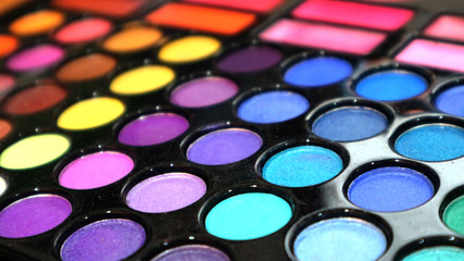 Close Up of Colorful Makeup Palette