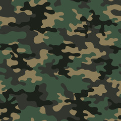 Camouflage seamless army pattern military texture on print.
