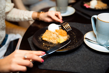 Crispy pastry dessert.
