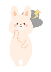 頭が痛い　頭痛のうさぎ