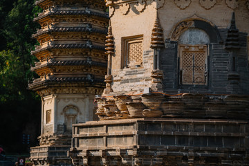Yinshan Pagoda Forest. Complexes of ancient pagodas and a tourist attraction of China