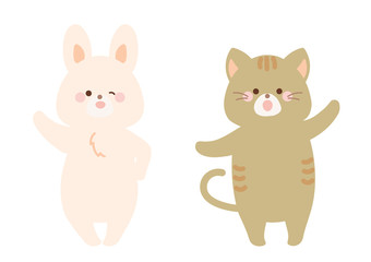 踊る猫とうさぎ