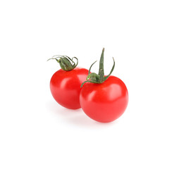Fresh ripe organic tomatoes isolated on white