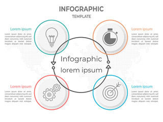 Infographic template circle 4 options.