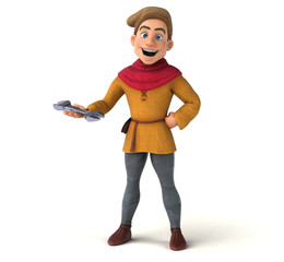 3D Illustration of a medieval historical character