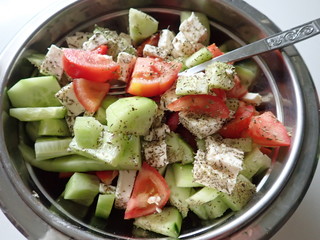 fresh and healthy vegetable balkan salad