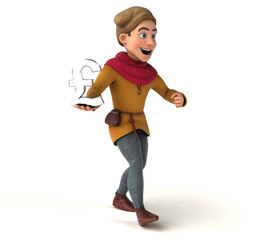 3D Illustration of a medieval historical character