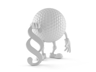 Golf ball character with paragraph symbol