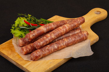 Pork sausages for grill