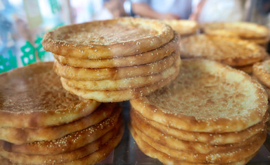 Uzbek dough cakes on the counter