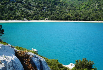 Unbelievable beautiful natural sea bay with phenomenal turquoise color of the seawater