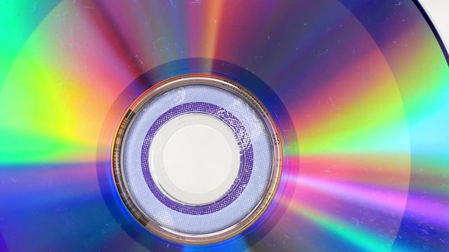 Colorful back side of a Compact Disc. Closeup