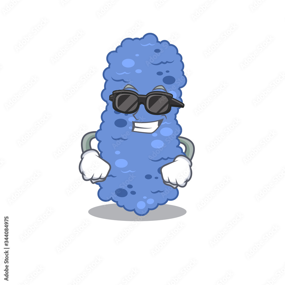 Wall mural Cool burkholderia bacteria cartoon character wearing expensive black glasses