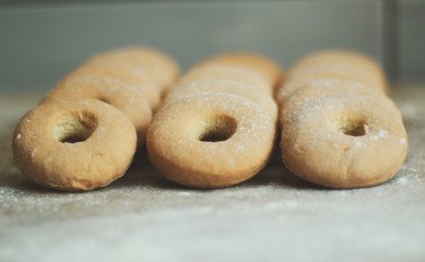 Homemade biscuits indoor activity during lockdown, quarantine year.