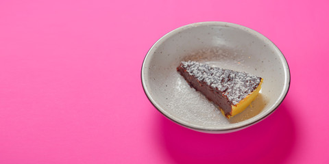 Sweet and tasty chocolate cake great for during coffee break isolated on white